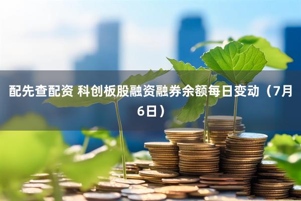 配先查配资 科创板股融资融券余额每日变动（7月6日）